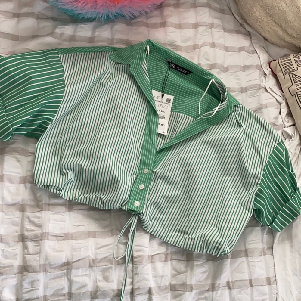 Zara Cropped Button Up